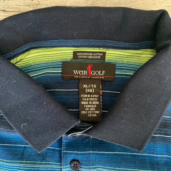 Weir Golf Striped Golf Polo Shirt - Picture 2 of 7
